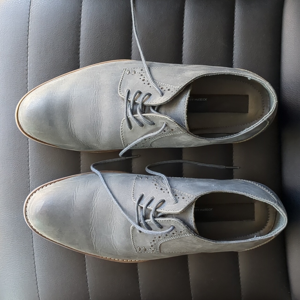 Joseph Abboud men oxford leather shoes, color: blue-ish gray, size 9.5
